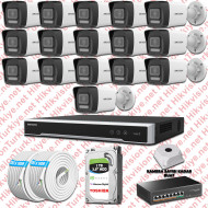 Hikvision İp 16 Kameralı Set 1080p Colorvu Mikrofonlu